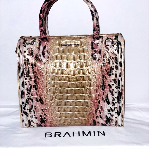 Brahmin Handbags - Stunning Brahmin Caroline Satchel in Prowl with Beautiful Brass studs!